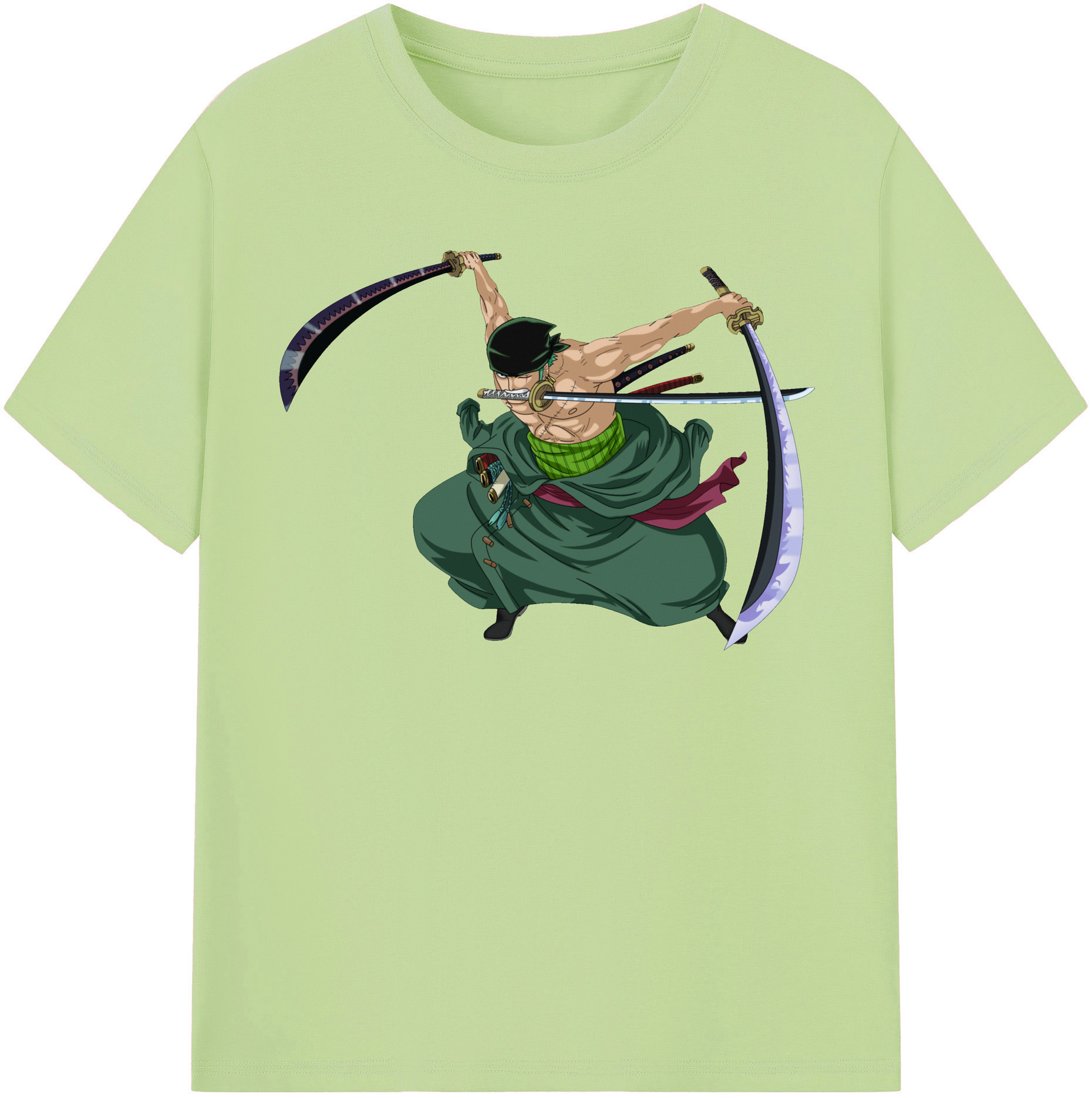 ワンピース ロロノア・ゾロ ONE PIECE Roronoa Zoro 綿100％半袖Tシャツ（フロントプリント）